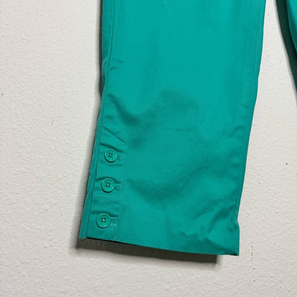 Talbots perfect skimmer slim legs cropped pants size 6 teal blue - Picture 4 of 10